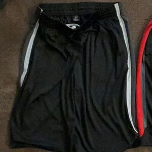 LAYER 8 BASKETBALL SHORTS TWO PAIRS ONE BLACK AND ONE RED